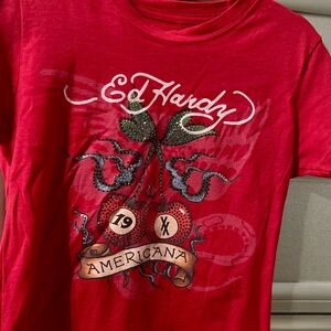 Ed Hardy Red Americana Graphic Tee